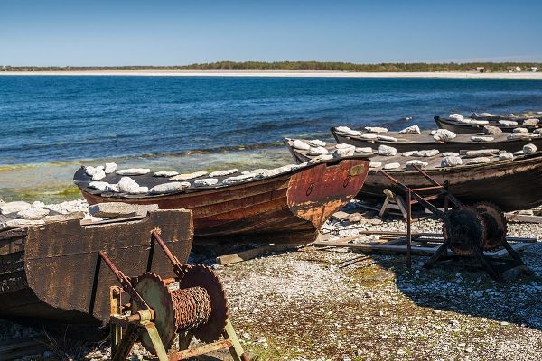 Bibikow, Walter 아티스트의 Sweden-Faro Island-Kursviken-coastal farmers fishing boats작품입니다.